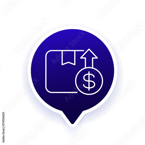 export tariff or tax line icon