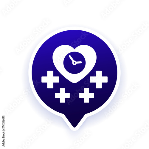 life expectancy and health icon, vector