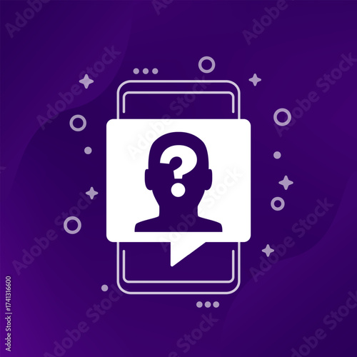 unknown person icon with a phone
