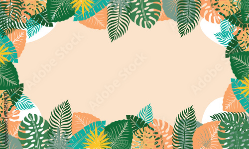frame with palm leaves