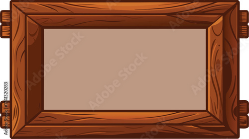 rustic brown wooden frame with grain texture.