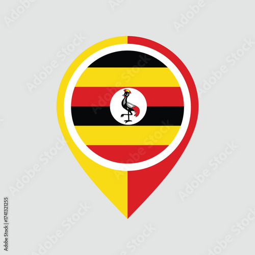 Free Download Map Icon with Uganda Flag – Travel and Navigation Illustration - GFXLoad