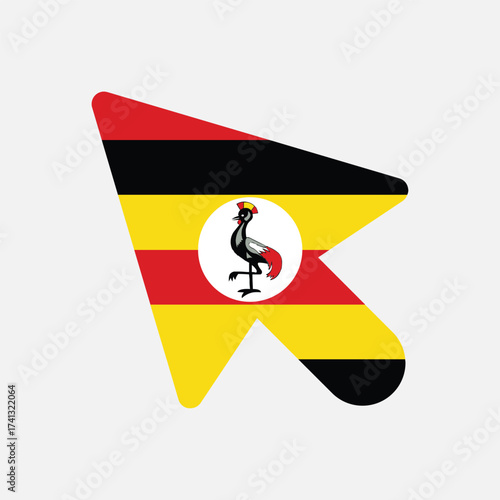 Free Download PC Cursor Icon with Uganda Flag – Computer Pointer Illustration - GFXLoad
