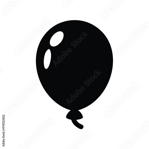 Simple black balloon silhouette with highlights perfect for festive occasion