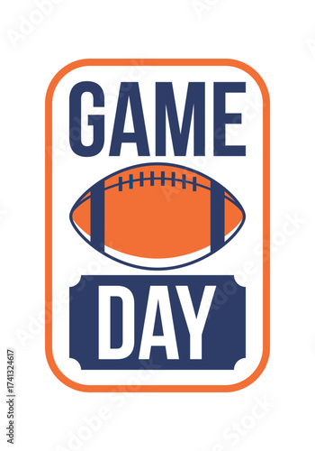 Game Day. American football playoff. Super Party in United States. Final game of regular season. Professional team championship. Ball for american football. Sport poster. Vector illustration