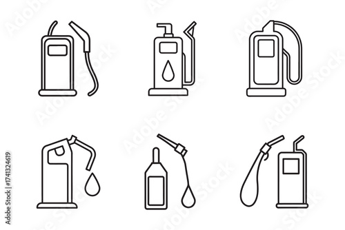 Gas Station Pump Icons Seamless Pattern Fuel and Service Industry Automotive Icons for Website Design and Mobile Apps