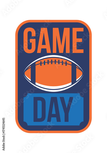 Game Day. American football playoff. Super Party in United States. Final game of regular season. Professional team championship. Ball for american football. Sport poster. Vector illustration