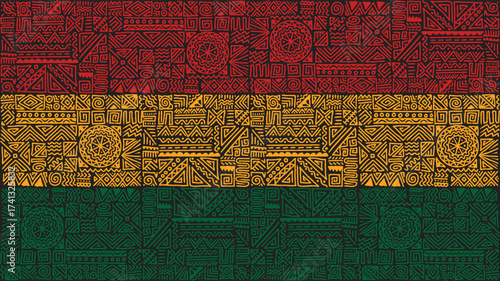 Hand drawn abstract pattern African style ethnic background