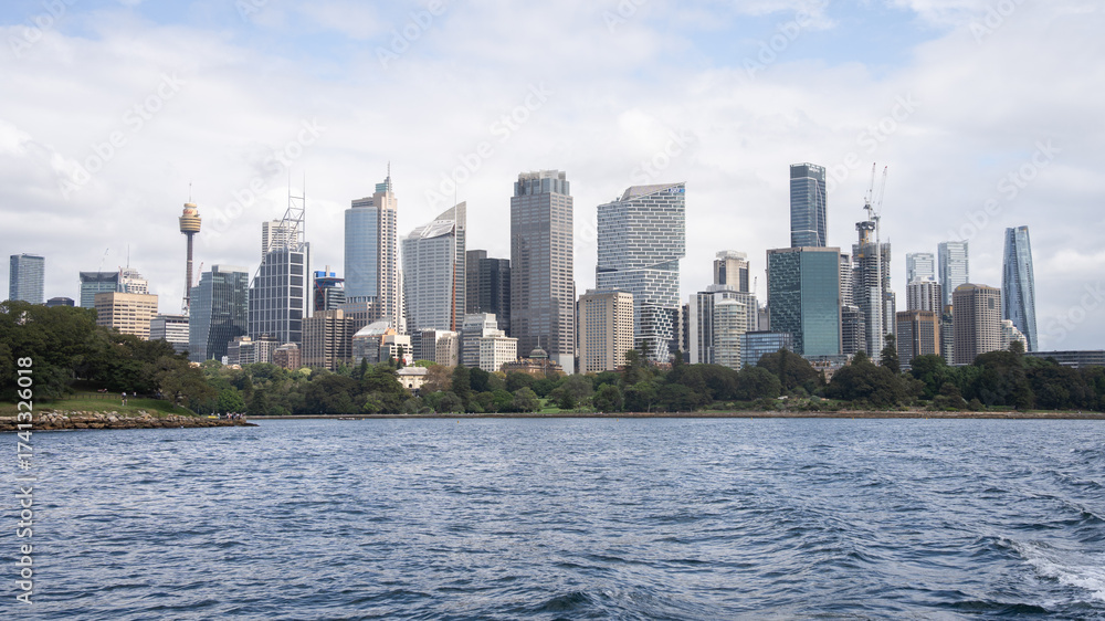 Obraz premium Panorama of Sydney city downtown as seen from the sea, Sydney, Australia