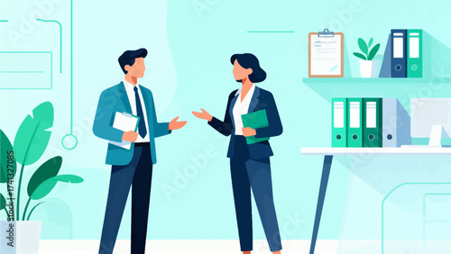 Business colleagues having a discussion