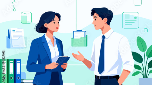 Business colleagues discussing in office