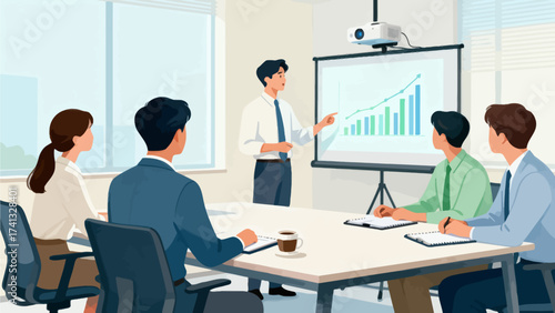 Business presentation in office meeting