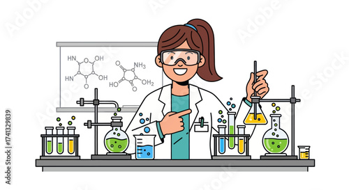 Scientist Conducting Chemical Experiments in a Laboratory Setting.