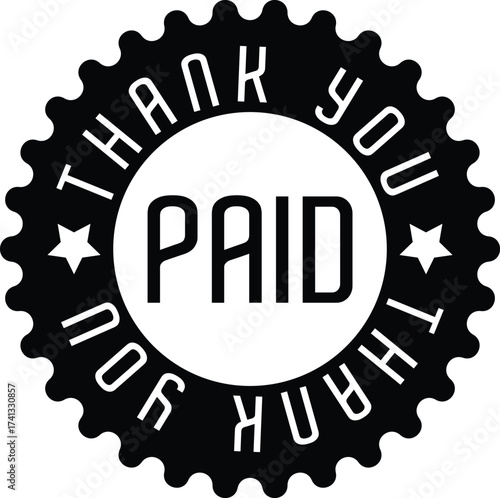 Paid Sign Word Text Rubber Stamp Grunge Effect Vector Illustration, Grunge rubber stamp with the text Paid and Thank you, Distressed red paid stamp isolated on transparent background. Paid Logo Victor