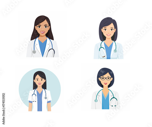 Diverse Doctors Portrait Collection