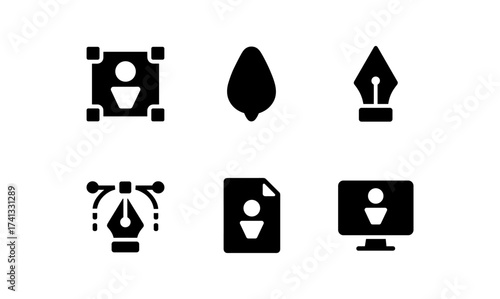 Minimalist design icons for digital art and graphic editing tools
