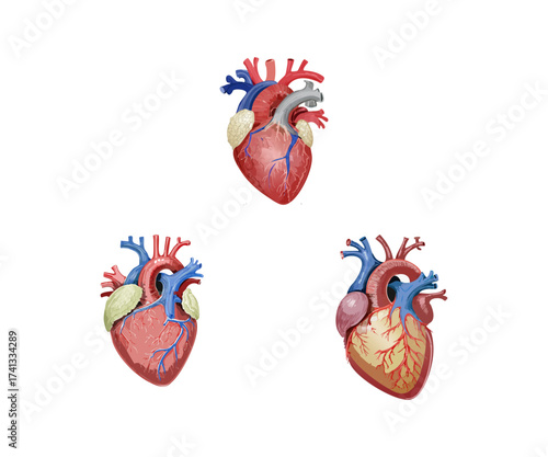 Human Heart Anatomy Illustrations
