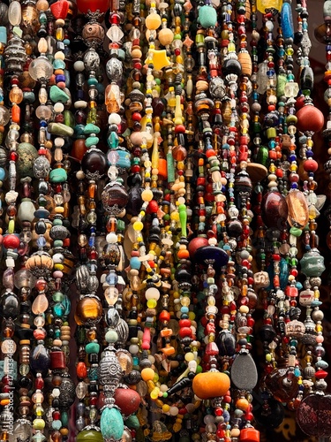 Assortment of Colorful Beads and Jewelry Making Supplies