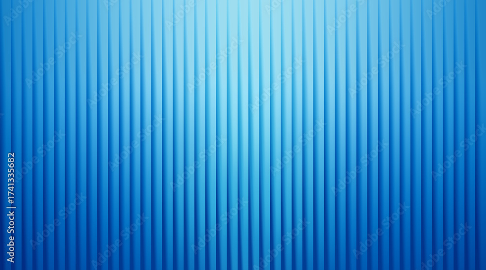 Obraz premium Abstract blue background with vertical ribbed texture and gradient