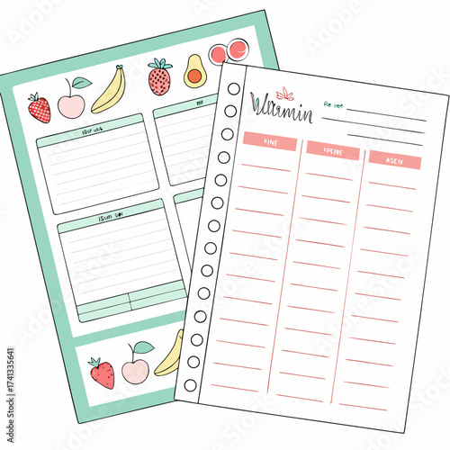 Vitamin and meal planner template