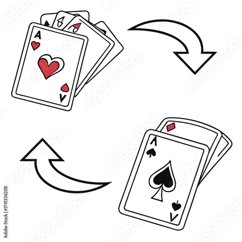 The concept of shuffling a deck of playing cards