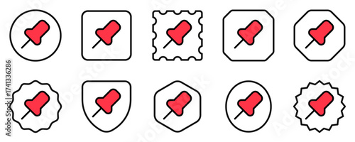 Editable vector push pin icon. Part of a big icon set family. Perfect for web and app interfaces, presentations, infographics, etc