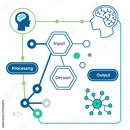 Input processing decision output diagram of data flow