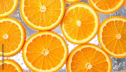 Orange slices in water