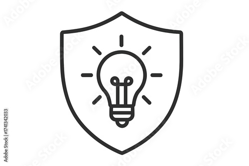 Minimalistic Door Lock Security Icon, Insurance Protection Symbol, Secure Home Safety Concept, Web and Graphic Design Vector Illustration, Transparent Background