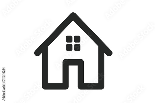 House icon vector. Home symbol in simple flat line style for web design, logo, app, UI. Real estate, property concept. Building silhouette for homepage button. Isolated on white.