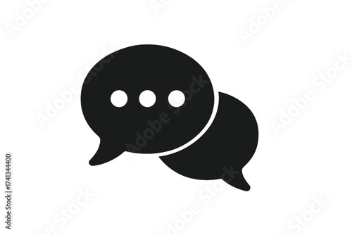 Chat icon vector illustration. Speech bubble symbol for communication, message, dialogue. Flat design for web, logo, app, UI. Social media conversation sign. Talk, comment, feedback.