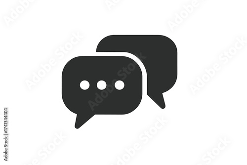 Chat icon vector. Speech bubble symbol. Message, comment, communication sign. Social media element for web design, logo, app, UI. Dialogue, discussion, feedback concept illustration.