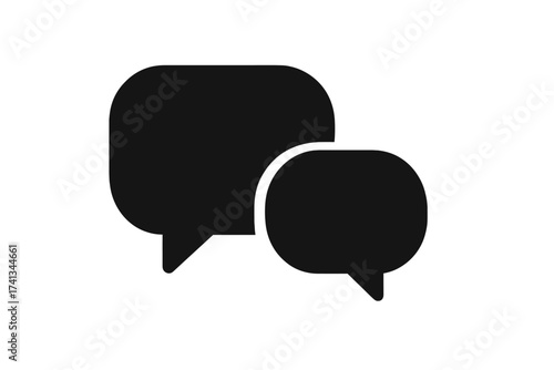 Chat icon vector. Speech bubble symbol. Communication concept. Dialogue, messaging, comment sign. Flat design for web, app, UI. Social media. Conversation illustration.