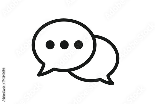 Chat bubble icon vector. Message symbol for communication, dialogue, and conversation. Talking, speaking, or comment sign for app, web design, UI, or logo. Social media concept.