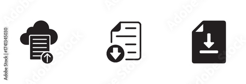 cloud download icon, download file icon, file download icon, download icon symbol vector,  vector illustration EPS 10.