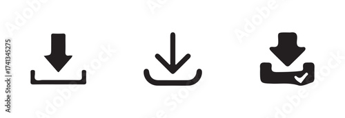 Download icon set, simple download icon isolated, arrow download symbols, download button Collection, vector illustration EPS 10.