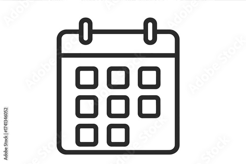 Calendar line icon. Schedule, date, and appointment symbol. Organizer for events and business planning. Agenda or timetable pictogram for web, app, UI. Vector graphic.