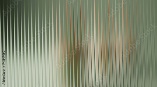 Foto Textured glass with vertical ribs and blurred background
