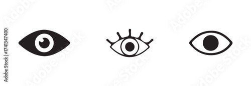 Eye icon set, simple eyes collection, eye silhouette, eye modern symbol, open eyes icon vector, look and vision icons,  vector illustration EPS 10.