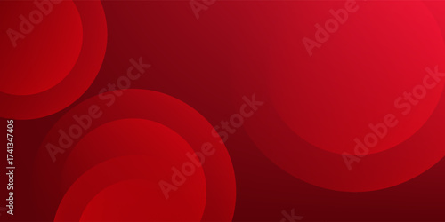 Vector style abstract background with circular circle composition and deep red gradient, suitable for banners, headers, posters and digital promotional materials.
