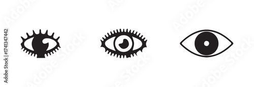 Open eyes icons, eye symbol, simple eyes collection, Minimalist eye icon, vector eye icon for visible, vector illustration EPS 10.