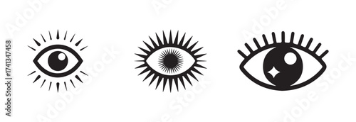 Eye icon set, See symbol, eyes related line icons, human eyes, vision icon, see view icons, vector illustration EPS 10.