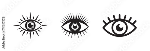 Open eyes images, view and eye vector linear icon set, simple eyes silhouette see, vector illustration EPS 10.