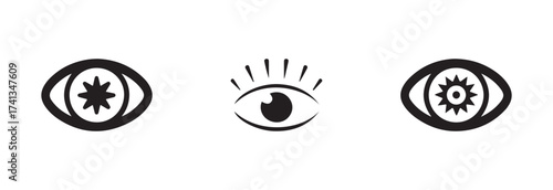 Open eyes icons, eye symbol, simple eyes collection, Minimalist eye icon, vector eye icon for visible, vector illustration EPS 10.