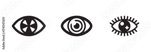 Eye icon set, See symbol, eyes related line icons, human eyes, vision icon, see view icons, vector illustration EPS 10.