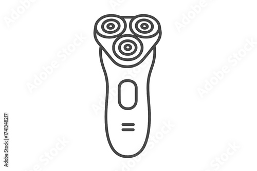 Solar panel vector icon illustration. Modern electric shaver linear outline for grooming, facial hair, beard, mustache, home appliance, hygiene, personal care, barbershop, health, beauty concept