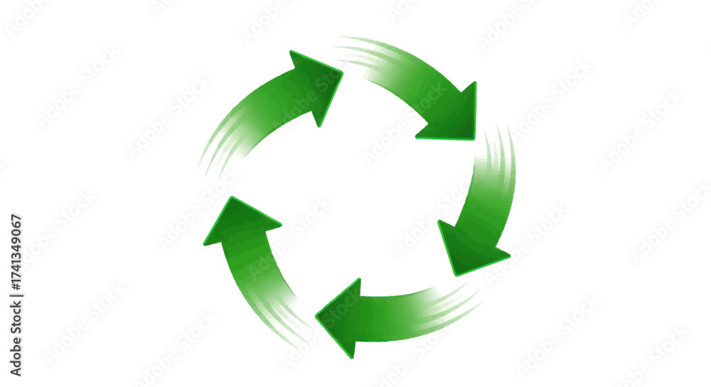 Obraz premium Green Recycling Arrows Symbol Illustrating Circular Economy.