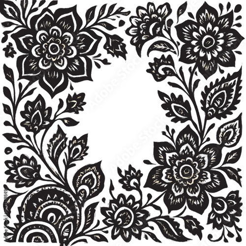 vector floral frame mehndi style 