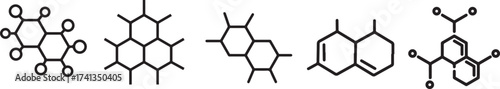 molecular structure, chemical compounds, organic chemistry, hexagonal rings, carbon atoms, molecular bonds, chemical formulas,