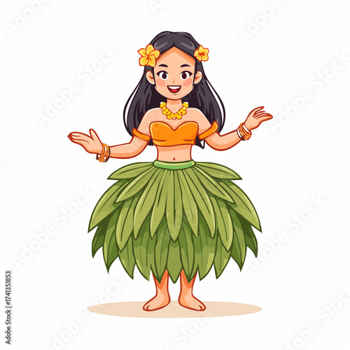 Hawaiian dancer with transparent background